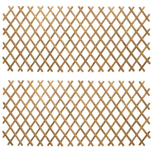 Разширяема решетъчна ограда 2 pcs Светло кафяво 100 x 105 см