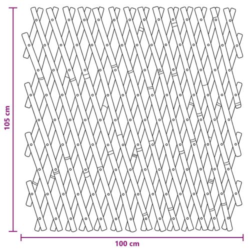 Разширяема решетъчна ограда 2 pcs Светло кафяво 100 x 105 см