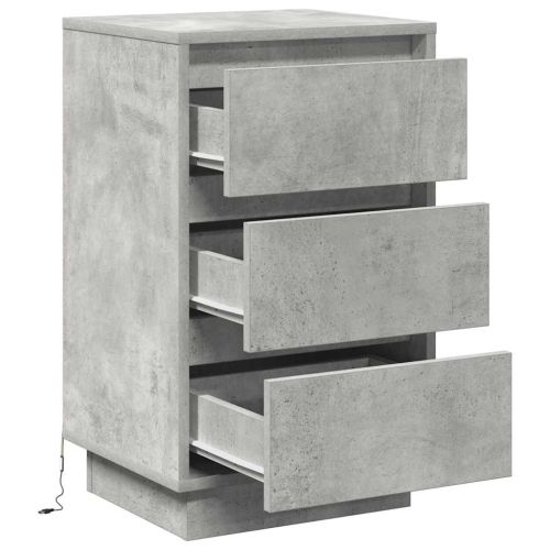 Нощен шкаф Циментено сиво 39 x 34,5 x 65 см Инженерно дърво