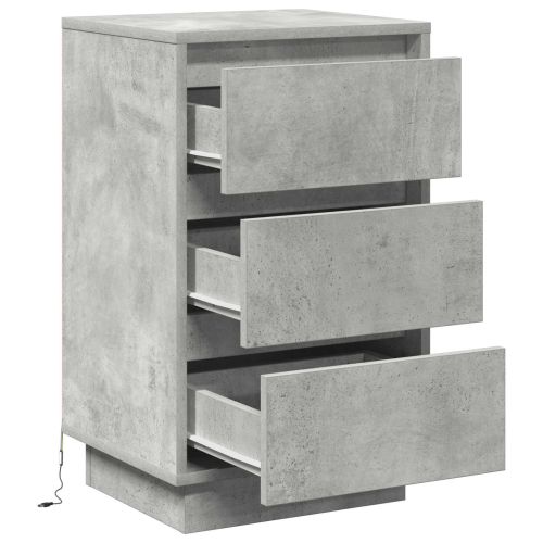 Нощен шкаф Циментено сиво 39 x 34,5 x 65 см Инженерно дърво