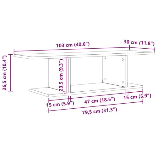 Комплект ТВ шкаф Кафяво 103 x 30 x 26,5 см Инженерно дърво