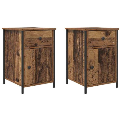 Нощен шкаф 2 pcs Старо дърво 40 x 42 x 60 см Инженерно дърво