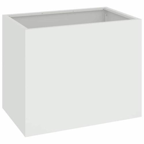 Градинска саксия Бяло 50 x 32 x 40 см Студено валцована стомана