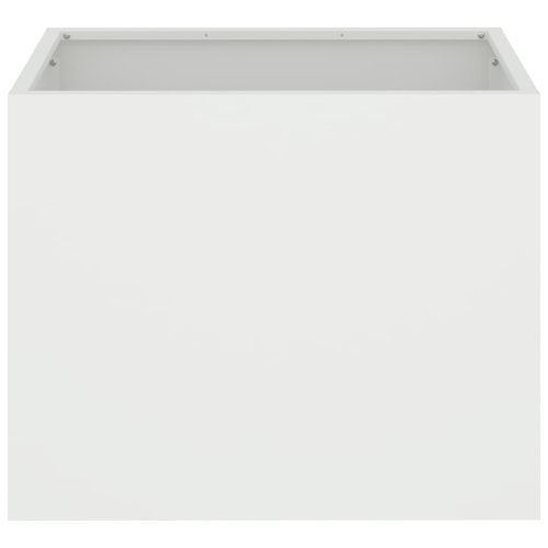 Градинска саксия Бяло 50 x 32 x 40 см Студено валцована стомана