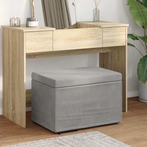 Стук Светлосиво 61 x 41 x 40 см Кадифе и инженерна дървесина