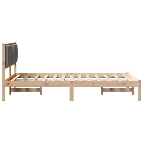 Леглова рамка с тапицирана гръбна част Тъмен сив 120 x 200 cm