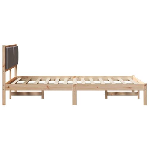 Леглова рамка с тапицирана гръбна част Таупе 120 x 200 cm