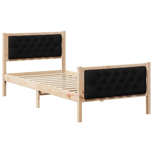Рамка за легло с таблото Черно 90 x 190 cm Солидно борово дърво