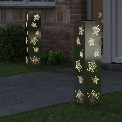 Соларна LED светлина за пътека 2 pcs Сребрист