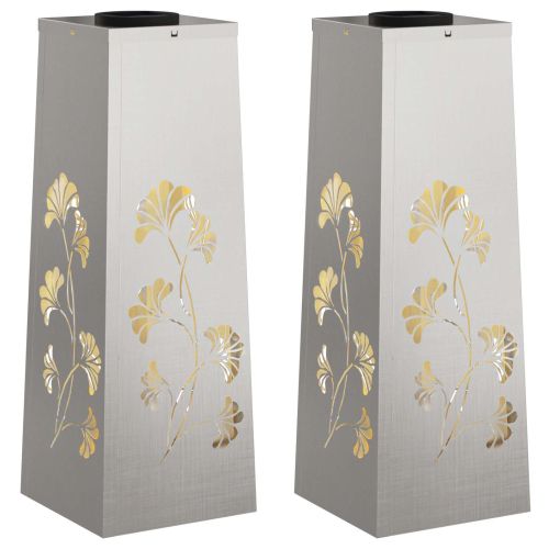 Соларна LED светлина за пътека 2 pcs Сребрист