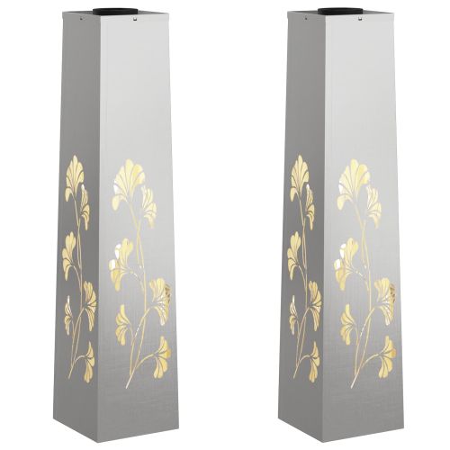 Соларна LED светлина за пътека 2 pcs Сребрист