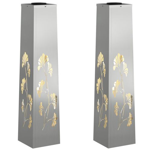 Соларна LED светлина за пътека 2 pcs Сребрист