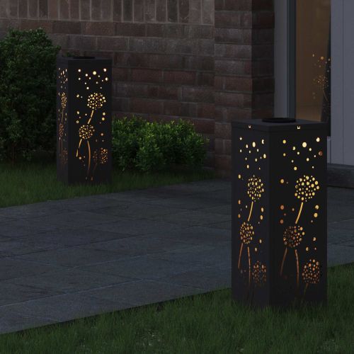 Соларна LED светлина за пътека 2 pcs Черно