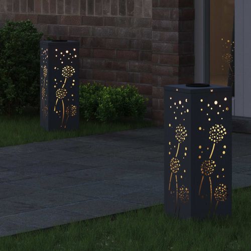 Соларна LED светлина за пътека 2 pcs Антрацит