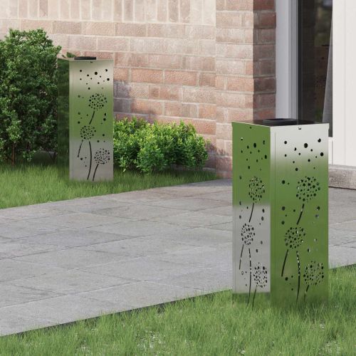 Соларна LED светлина за пътека 2 pcs Сребрист