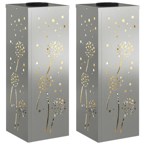 Соларна LED светлина за пътека 2 pcs Сребрист