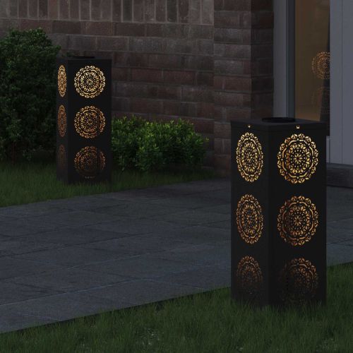 Соларна LED светлина за пътека 2 pcs Черно