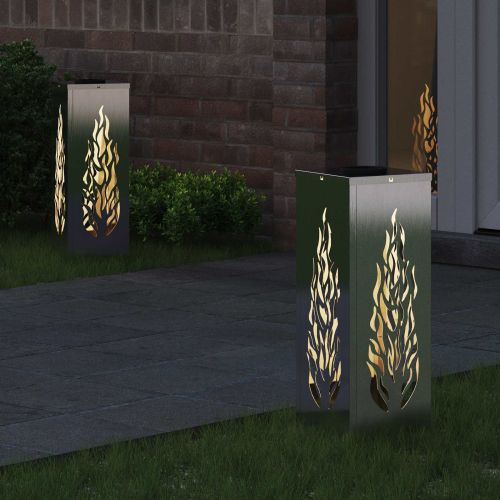 Соларна LED светлина за пътека 2 pcs Сребрист