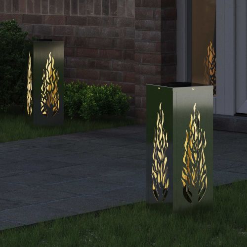 Соларна LED светлина за пътека 2 pcs Сребрист
