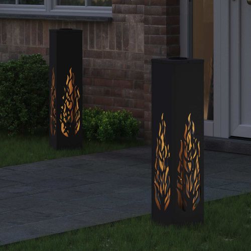 Соларна LED светлина за пътека 2 pcs Черно