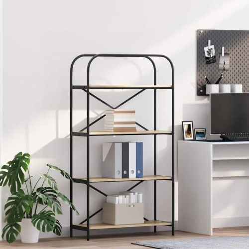 Рафт за книги Сонома дъб 80 x 30 x 146 см Инженерно дърво