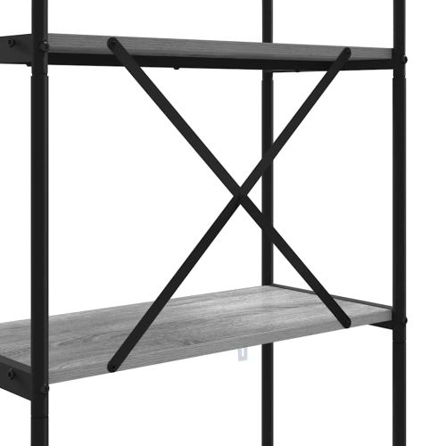 Рафт за книги Сив Сонома 80 x 30 x 146 см Инженерно дърво