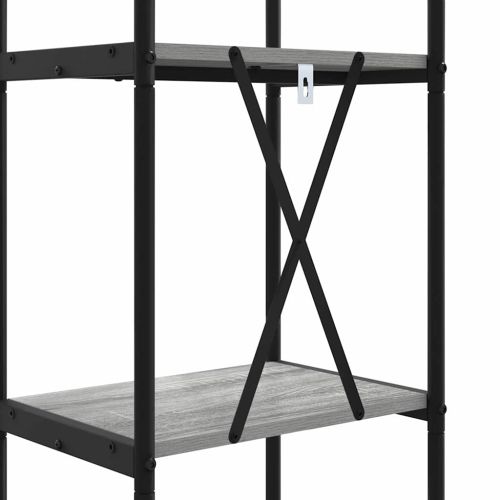 Рафт за книги Сив Сонома 40 x 30 x 109 см Инженерно дърво