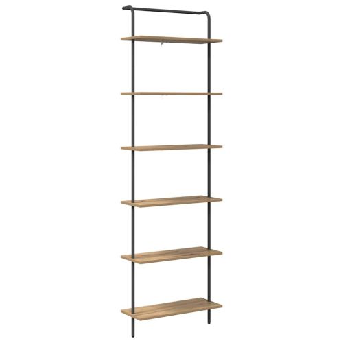 Рафт за книги Дъб 60 x 24 x 203 см Инженерно дърво