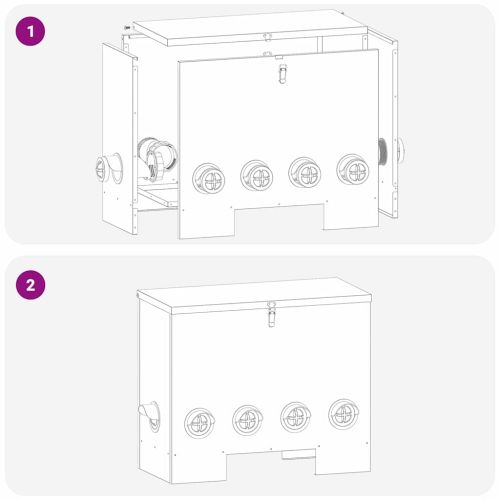 Кокошарник 2 pcs Сребрист 60,5 x 29 x 51 см