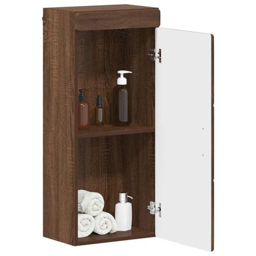Банен стенен шкаф с рафт TULUM Кафяв дъб 37 x 24,5 x 86 см