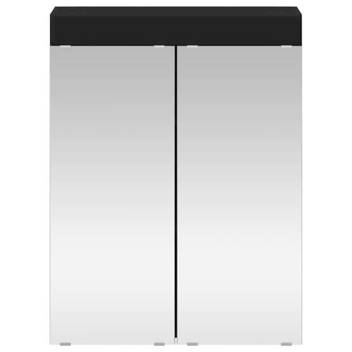 Шкаф с огледало за баня с рафт TULUM Черно 60 x 16,5 x 78 см