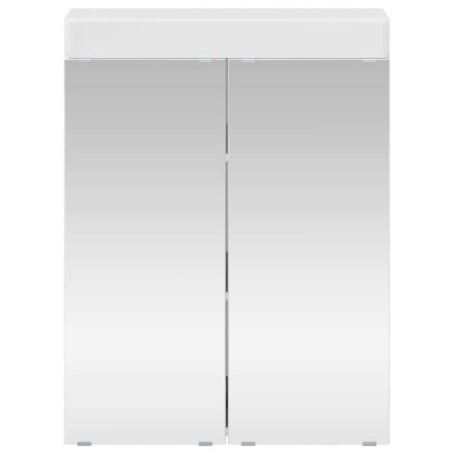 Шкаф с огледало за баня TULUM Лъскаво бяло 60 x 16,5 x 78 см