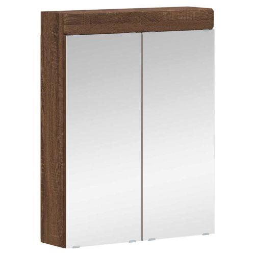 Шкаф с огледало за баня TULUM Кафяв дъб 60 x 16,5 x 78 см