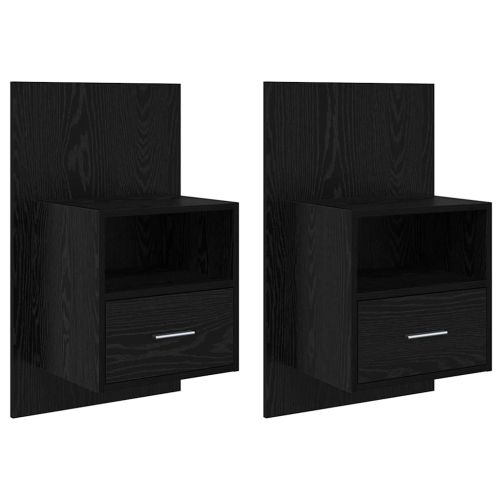 Нощен шкаф 2 pcs Черния дъб 50 x 32,5 x 80 см Инженерно дърво