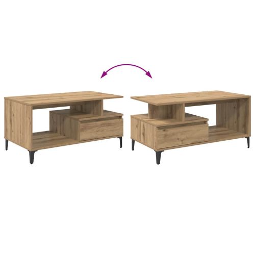 Масичка за кафе с чекмедже Дъб 90 x 49 x 45 см Инженерно дърво