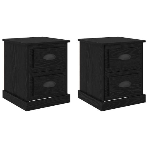 Нощен шкаф 2 pcs Черния дъб 39 x 39 x 47.5 см Инженерно дърво