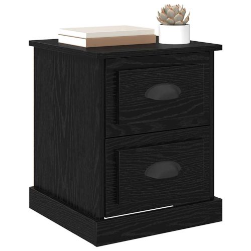 Нощен шкаф 2 pcs Черния дъб 39 x 39 x 47.5 см Инженерно дърво