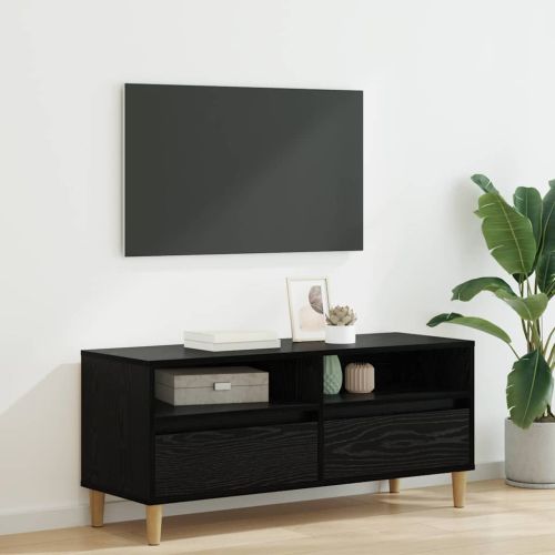 ТВ шкаф Черния дъб 100 x 34,5 x 44,5 см Инженерно дърво
