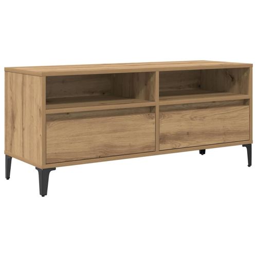 ТВ шкаф Дъб 100 x 34,5 x 44,5 см Инженерна дървесина и желязо
