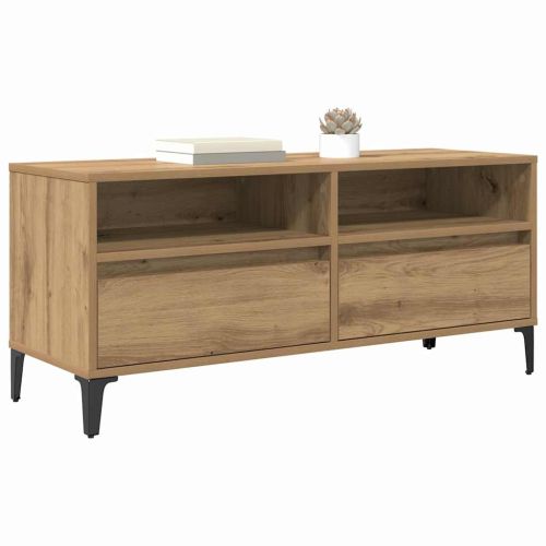 ТВ шкаф Дъб 100 x 34,5 x 44,5 см Инженерна дървесина и желязо