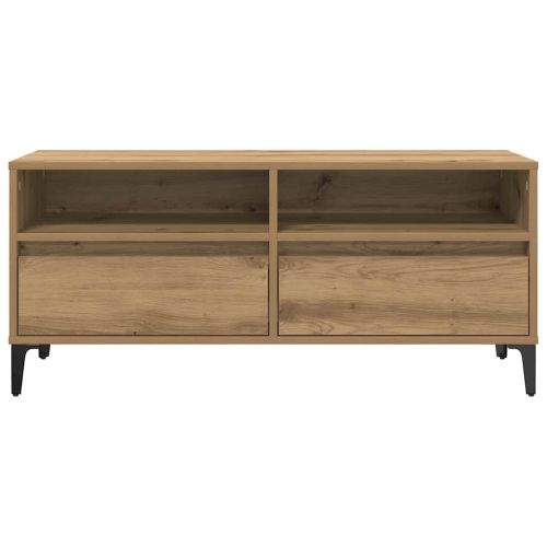 ТВ шкаф Дъб 100 x 34,5 x 44,5 см Инженерна дървесина и желязо