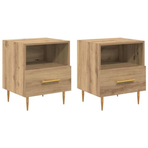 Нощно шкафче 2 pcs Кафяво 40 x 35 x 47,5 см Инженерно дърво