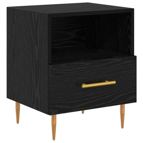 Нощно шкафче с чекмедже Черно 40 x 35 x 47,5 см Инженерно дърво