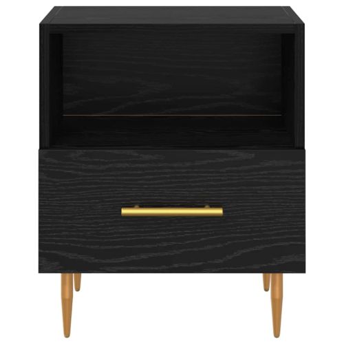 Нощно шкафче с чекмедже Черно 40 x 35 x 47,5 см Инженерно дърво