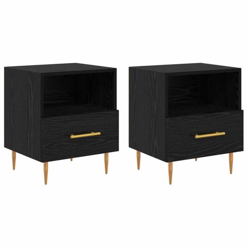 Нощно шкафче 2 pcs Черно 40 x 35 x 47,5 см Инженерно дърво