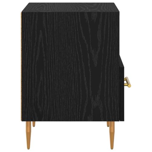 Нощно шкафче 2 pcs Черно 40 x 35 x 47,5 см Инженерно дърво