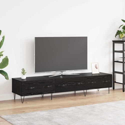 ТВ шкаф с чекмедже Черен дъб 150 x 36 x 30 см Инженерно дърво