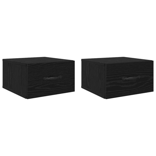 Нощен шкаф 2 pcs Черен дъб 35 x 35 x 20 см Инженерно дърво