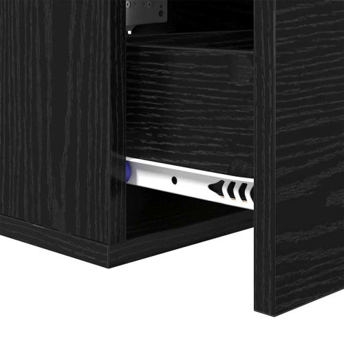 Нощен шкаф 2 pcs Черен дъб 35 x 35 x 20 см Инженерно дърво