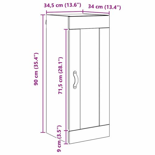 Стенен шкаф Дъб 34,5 x 34 x 90 см Инженерно дърво
